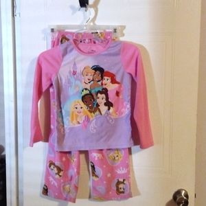 Disney Princess Pink and Purple Kids Pajama Set Size 8